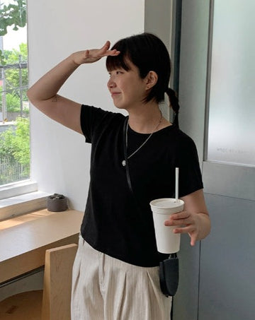 Hozumi Basic Modal Round Short Sleeve Tee